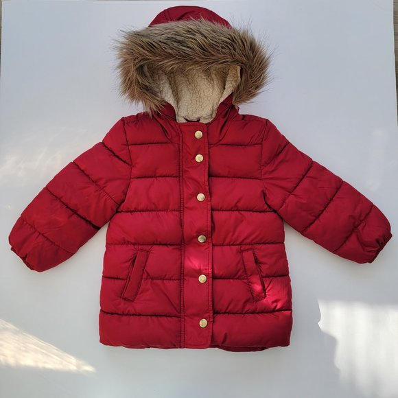 Old Navy red parka size 3T puffy jacket, great condition - Picture 1 of 7